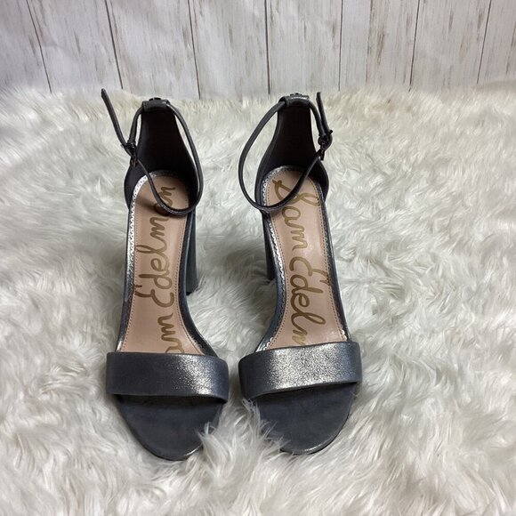 Sam Edelman Womens Yaro Gray and Silver Metallic Heels Size 10 - Picture 6 of 13